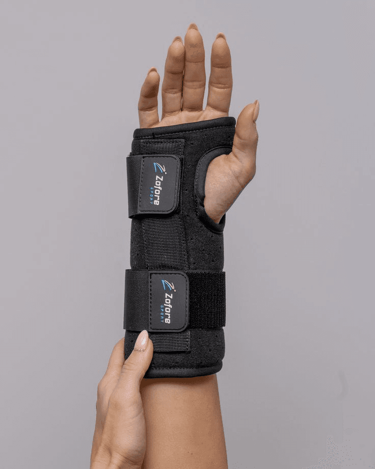 Cock-up wrist splint with removable palmar stay